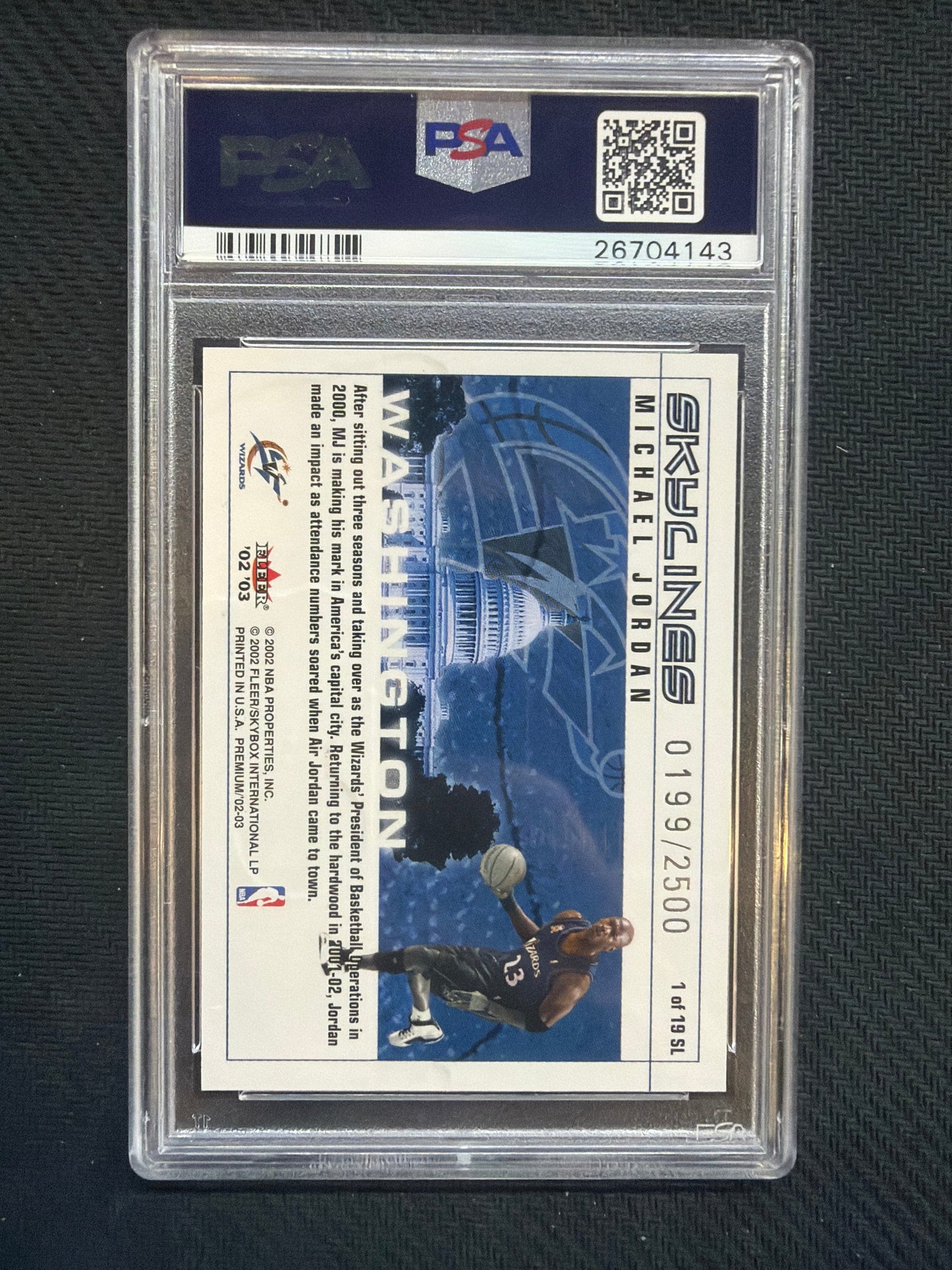 2002 Fleer Premium Michael Jordan Skylines #1 PSA 10 143