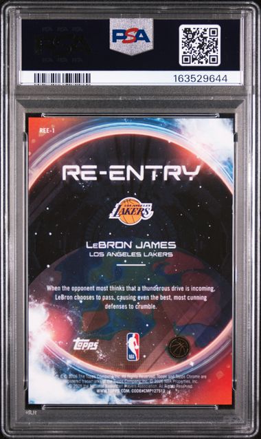 LeBron James 2025 Topps Cosmic Chrome Re-Entry Black #'d 09/10 PSA 9