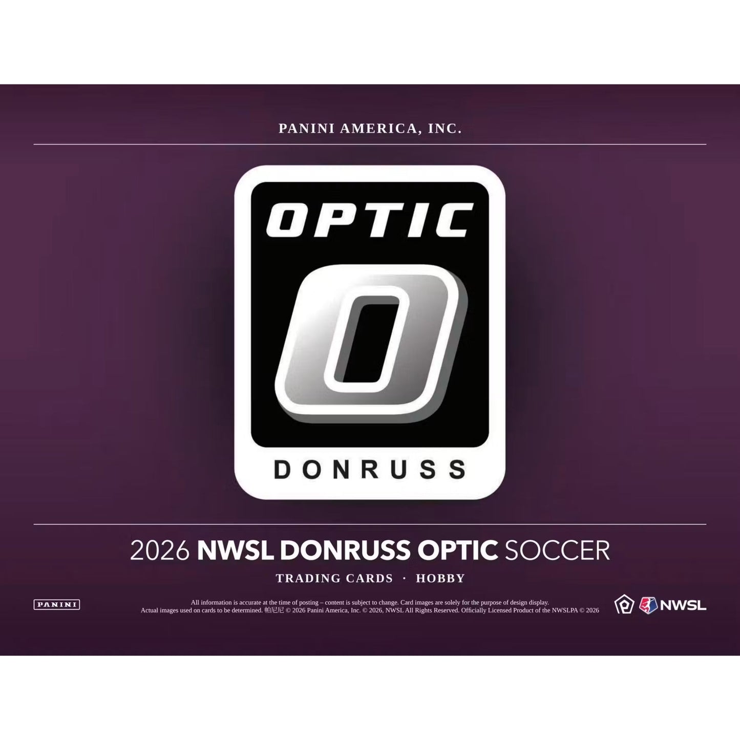 2026 Panini Donruss Optic NWSL Women's Soccer League Hobby 12 Box Case