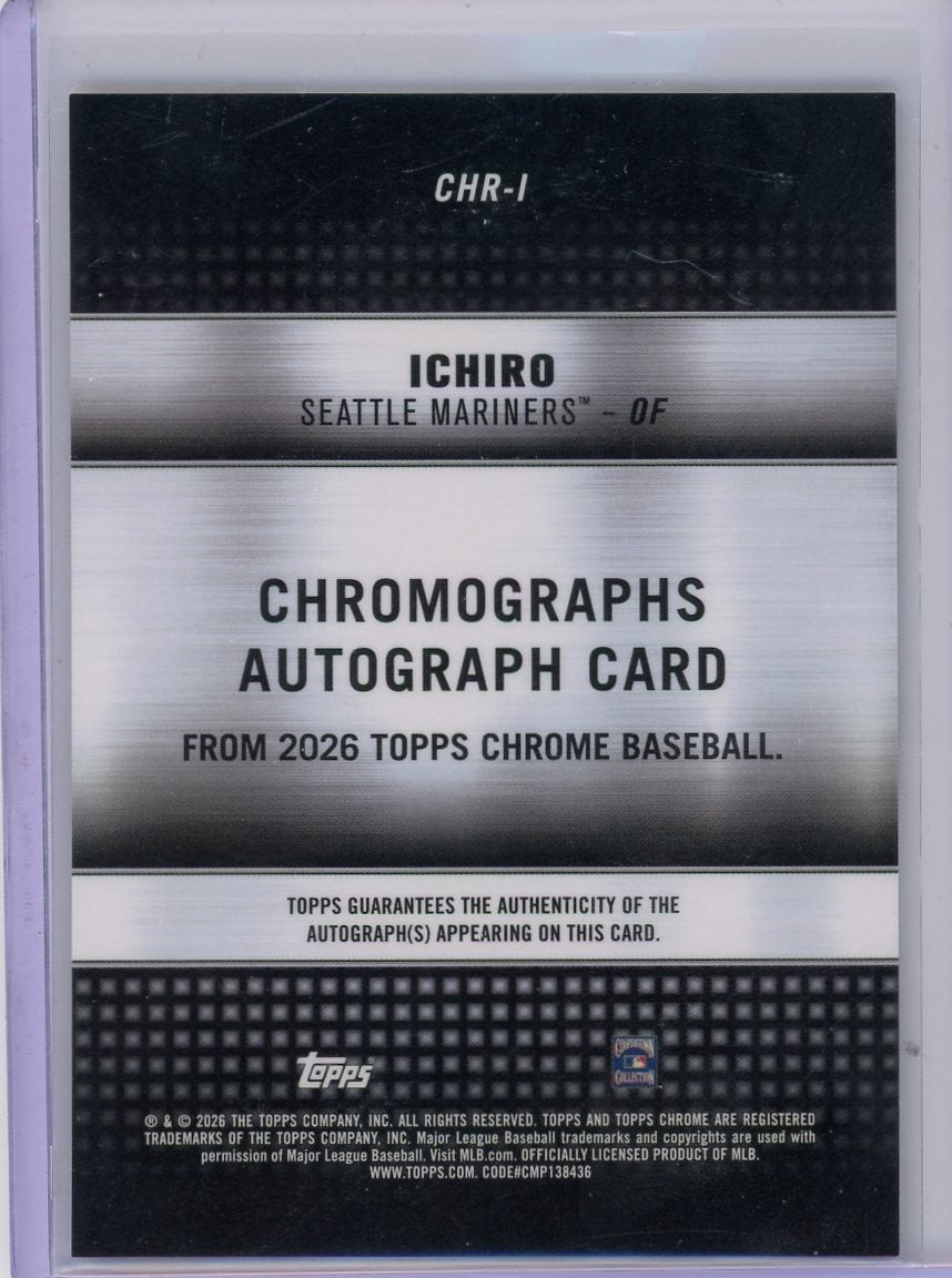 Ichiro 2026 Topps Chrome Chromographs #'d 45/50