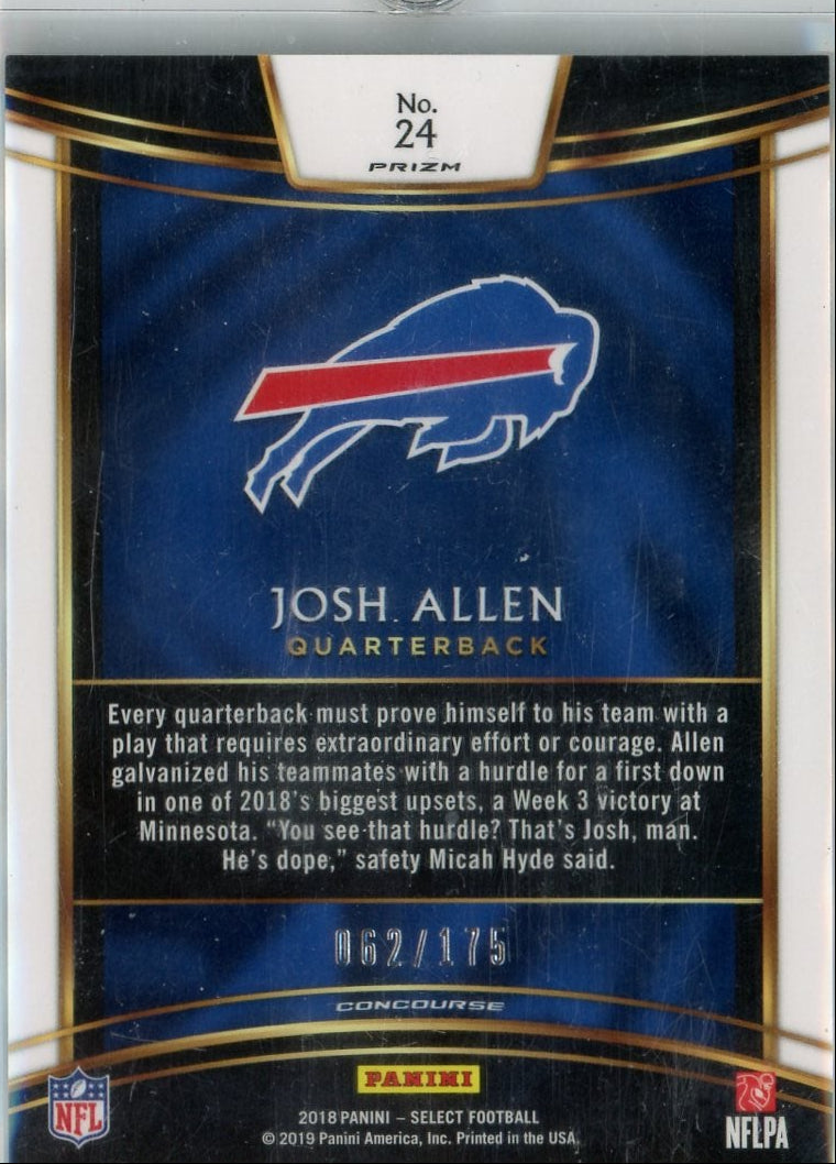 Josh Allen 2018 Select Concourse Rookie #'d 62/175