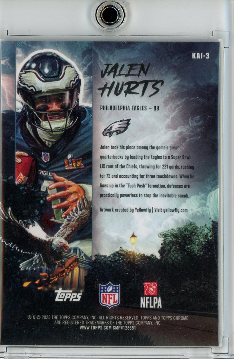 Jalen Hurts 2025 Topps Chrome Football Kaiju #KAI-3 SSP