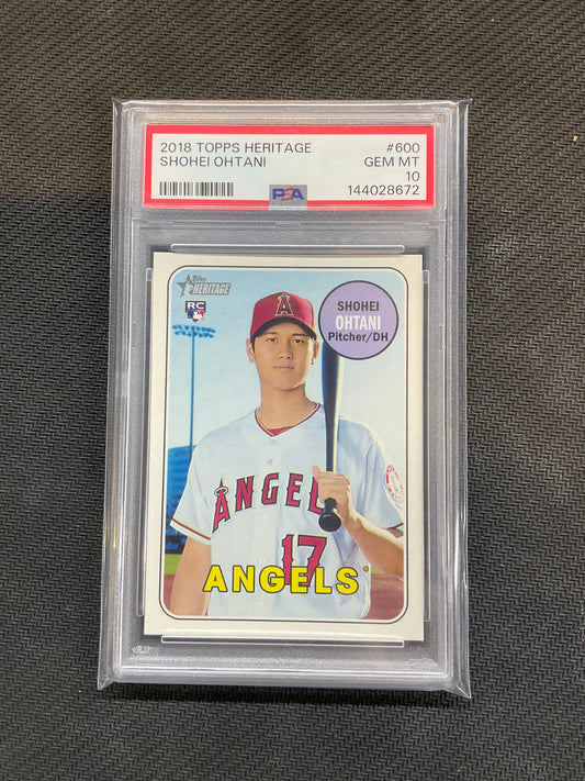2018 Topps Heritage #600 Shohei Ohtani PSA 10 Rookie Angels 672