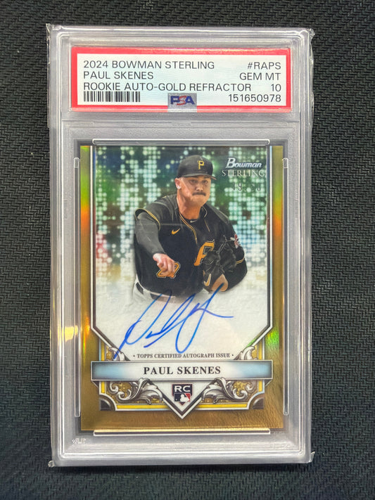 2024 Bowman Sterling Paul Skenes Rookie Auto Gold /50 PSA 10 Pirates