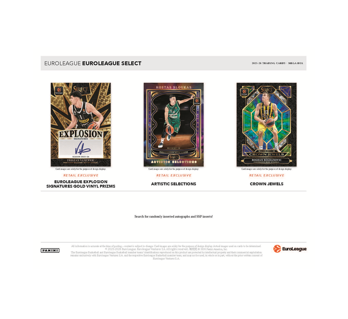 2025-26 Panini Select EuroLeague Basketball Hobby Mega 20-Box Case