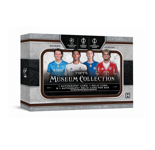 2025-26 Topps UEFA Club Competitions Museum Collection Soccer Hobby 8-Box Case