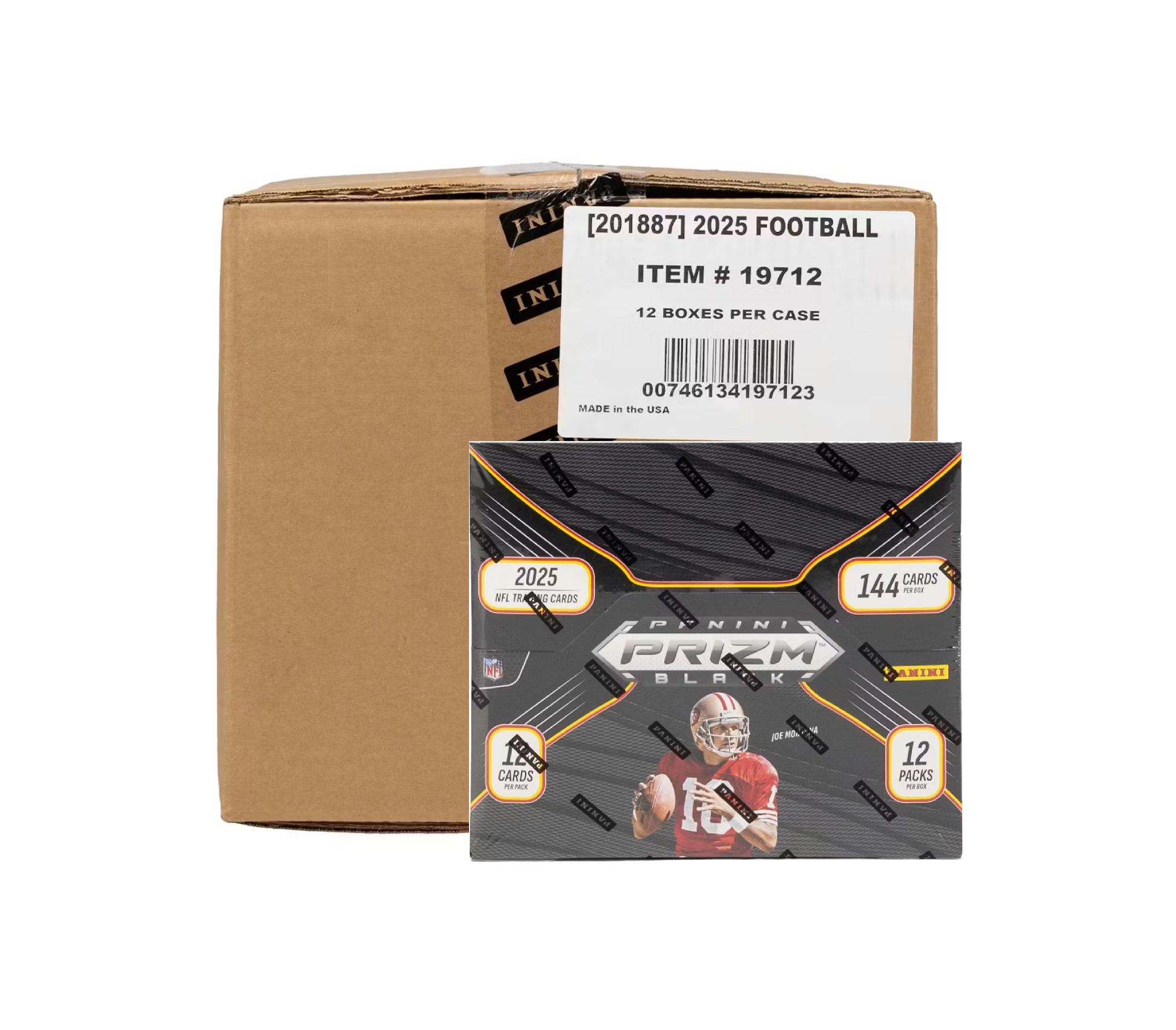 2025 Panini Prizm Black Football Hobby 12-Box Case