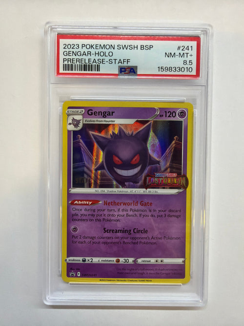 2023 Gengar Holo 241 Staff Prerelease PSA 8.5