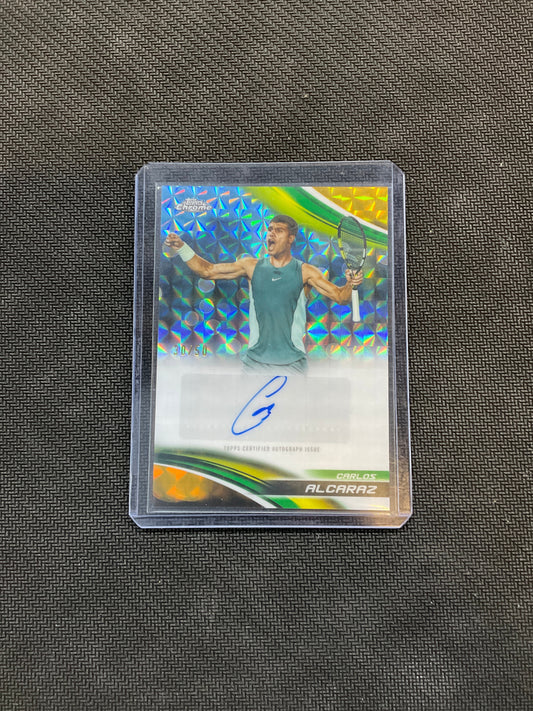 2025 Topps Chrome Tennis Carlos Alcaraz Gold Geometric Auto /50