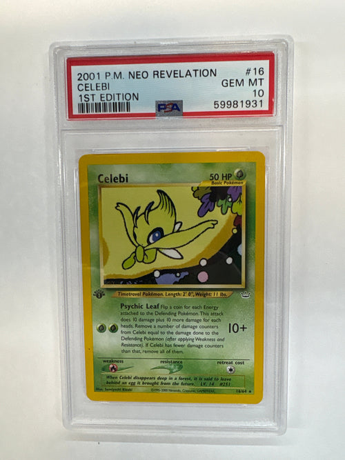2001 Pokemon Neo Revelation Celebi 16 1st Edition PSA 10