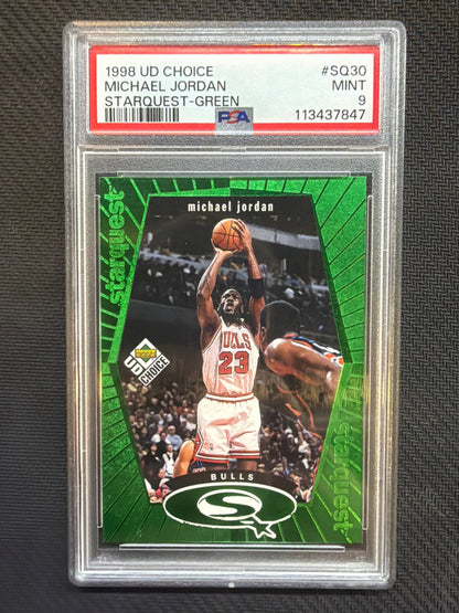 1998 Upper Deck Choice Michael Jordan #SQ30 Starquest Green PSA 9 Bulls
