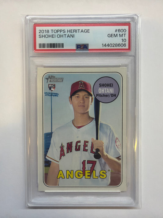 2018 Topps Heritage #600 Shohei Ohtani PSA 10 Rookie Angels 606