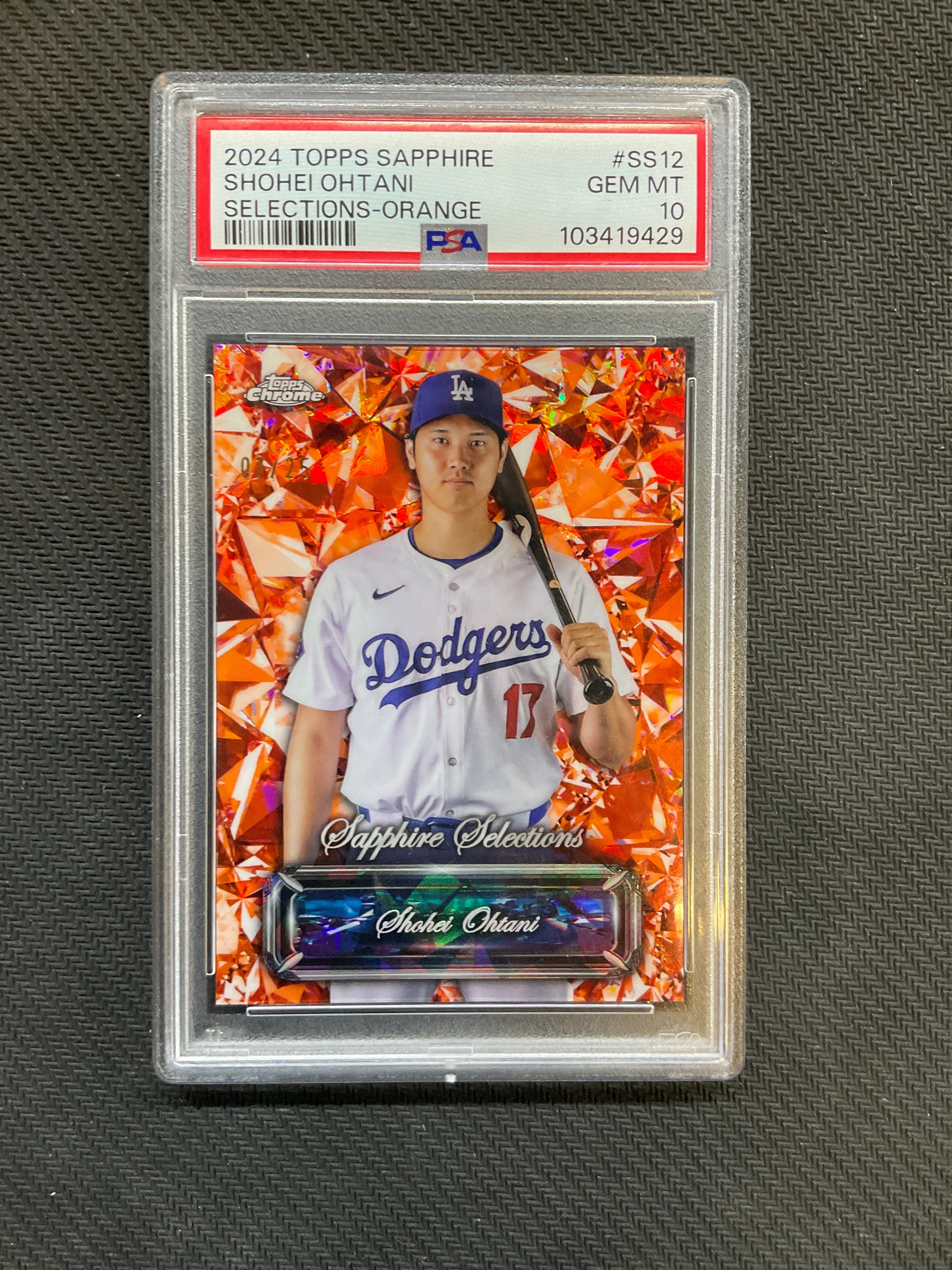 2024 Topps Chrome Sapphire Shohei Ohtani Selections Orange /25 PSA 10 Dodgers