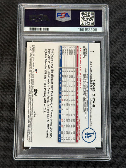 2024 Topps Chrome Logofractor Shohei Ohtani Aqua /199 PSA 10 Dodgers
