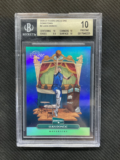 2020-21 Panini One & One Luka Doncic Downtown! BGS 10 Mavericks