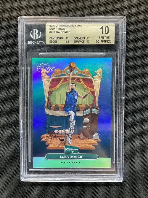 2020-21 Panini One & One Luka Doncic Downtown! BGS 10 Mavericks