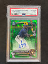 2025 Bowman Chrome Sapphire Jesus Made 1st Bowman Auto Green Refractor /99 PSA 9 Brewers
