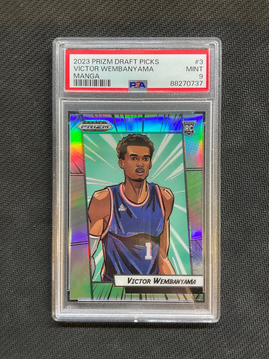 2023 Prizm Draft Picks Victor Wembanyama Manga PSA 9 Spurs