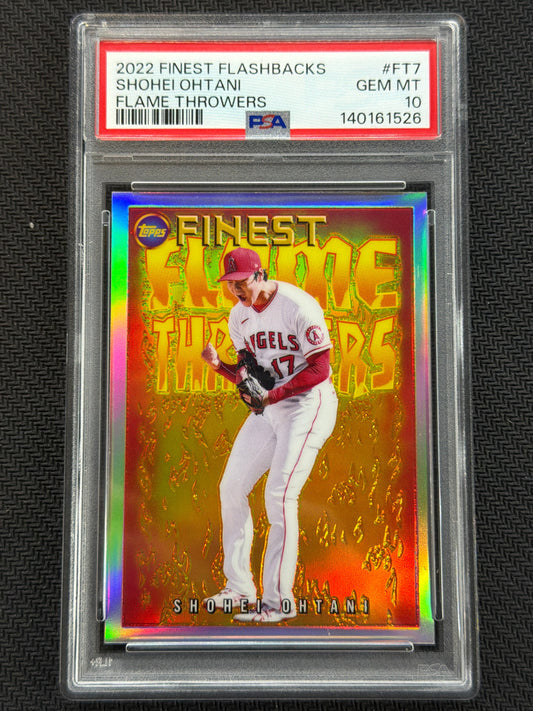 2022 Topps Finest Flashbacks Shohei Ohtani Flame Throwers PSA 10 526
