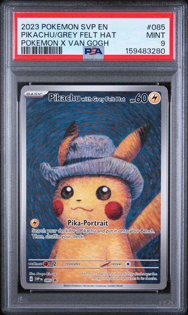 2023 Pokemon Pikachu with Grey Felt Hat 085 PSA 9