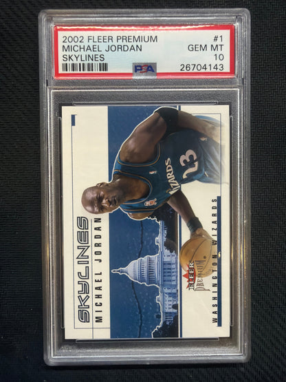 2002 Fleer Premium Michael Jordan Skylines #1 PSA 10 143