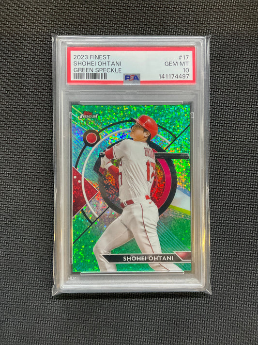 2023 Topps Finest Shohei Ohtani Greren Speckle /125 PSA 10 Angels