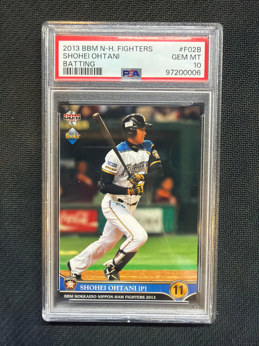2013 BBM N-H Fighters Shohei Ohtani Batting Rookie PSA 10  006