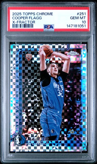 Cooper Flagg 2025 Topps Chrome Basketball Rookie X-Fractor PSA 10