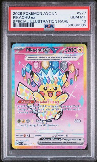 2026 Pokemon Ascended Heroes Pikachu ex 277 PSA 10