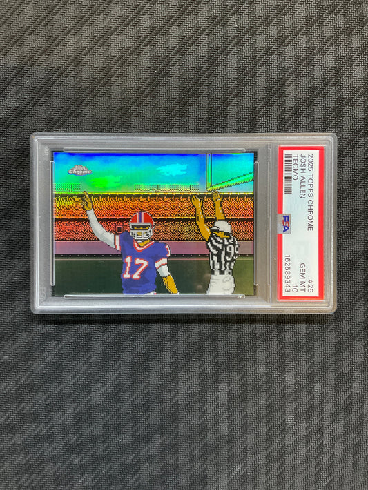 2025 Topps Chrome Josh Allen Tecmo PSA 10