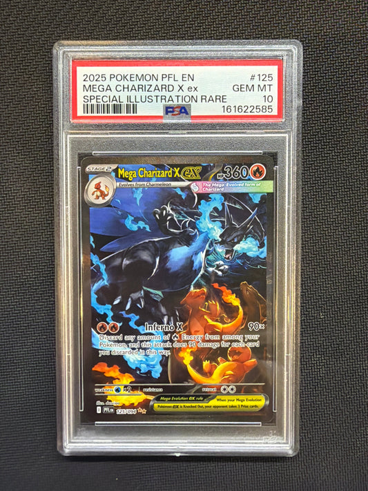 2025 POKEMON PHANTASMAL FLAMES SIR #125 MEGA CHARIZARD X EX PSA 10 585