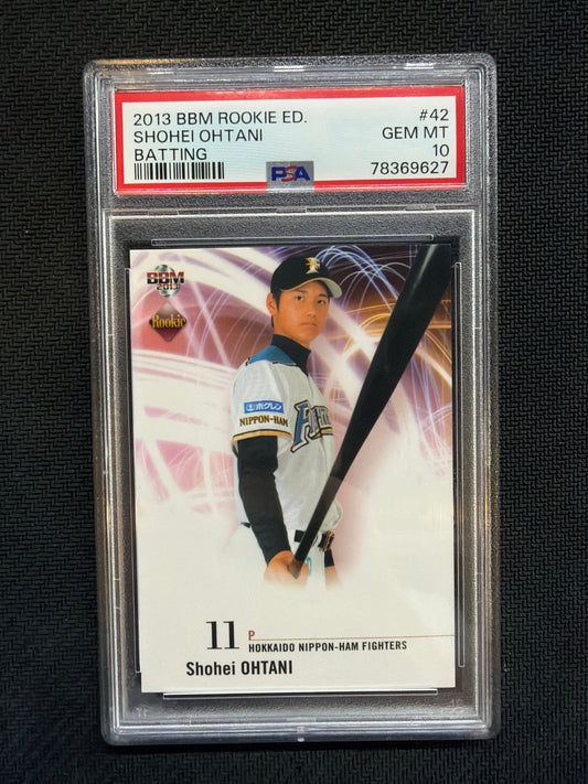 2013 BBM Rookie Ed. Shohei Ohtani Batting #42 PSA 10 627