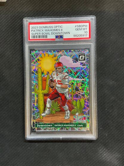 2023 Donruss Optic Patrick Mahomes Super Bowl Downtown PSA 10 Chiefs