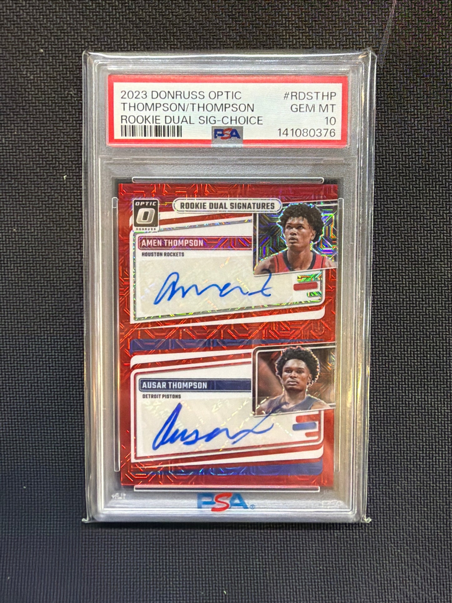 2023 Donruss Optic Amen Ausar Thompson Dual Auto Choice PSA 10