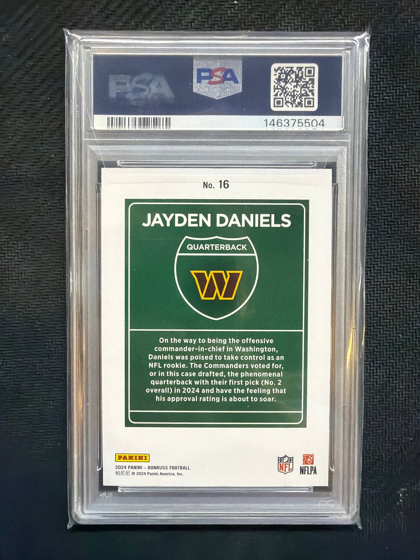 2024 Donruss Jayden Daniels #16 Rookie Downtown! PSA 10 504