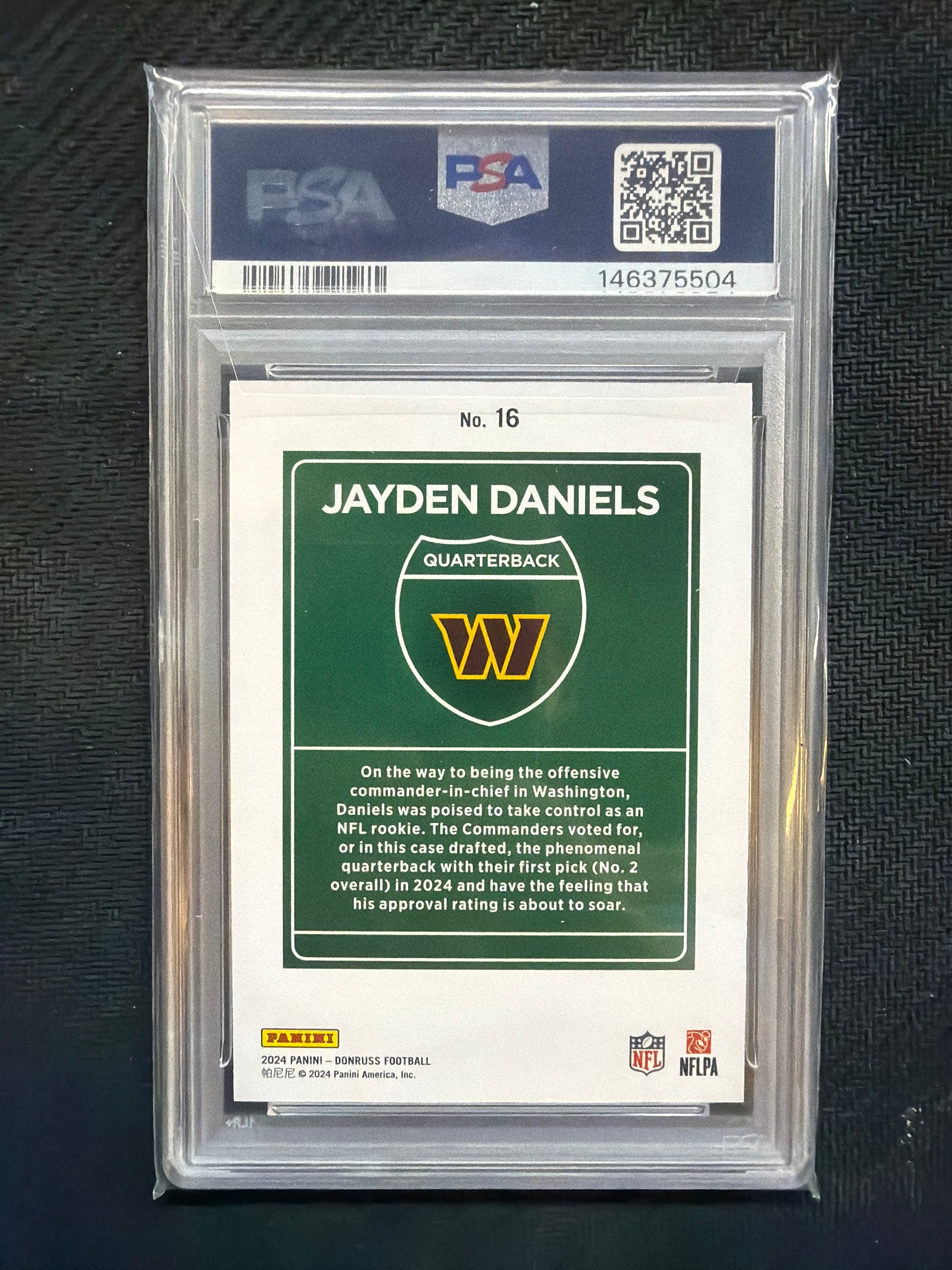 2024 Donruss Jayden Daniels #16 Rookie Downtown! PSA 10 504