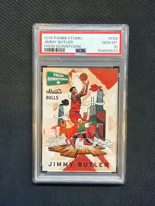2016 Panini Studio Jimmy Butler From Downtown! PSA 10 Bulls