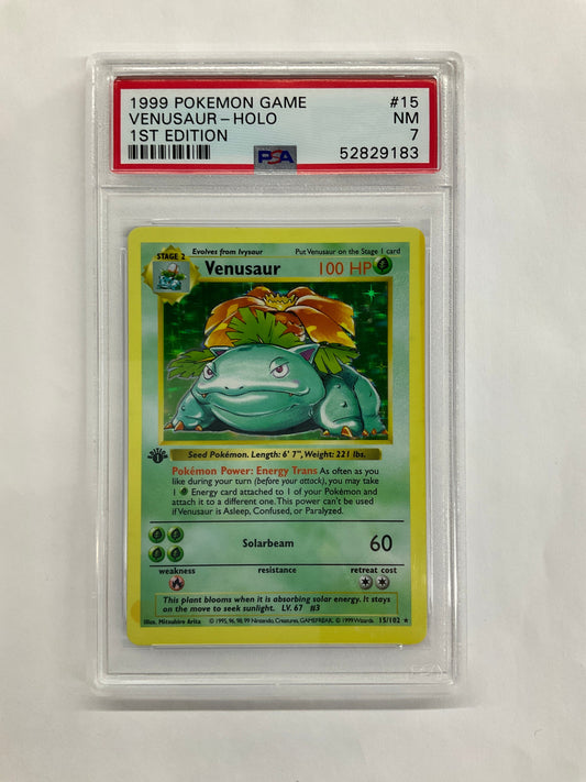 1999 Pokemon Venusaur 15 Holo 1st Edition PSA 7