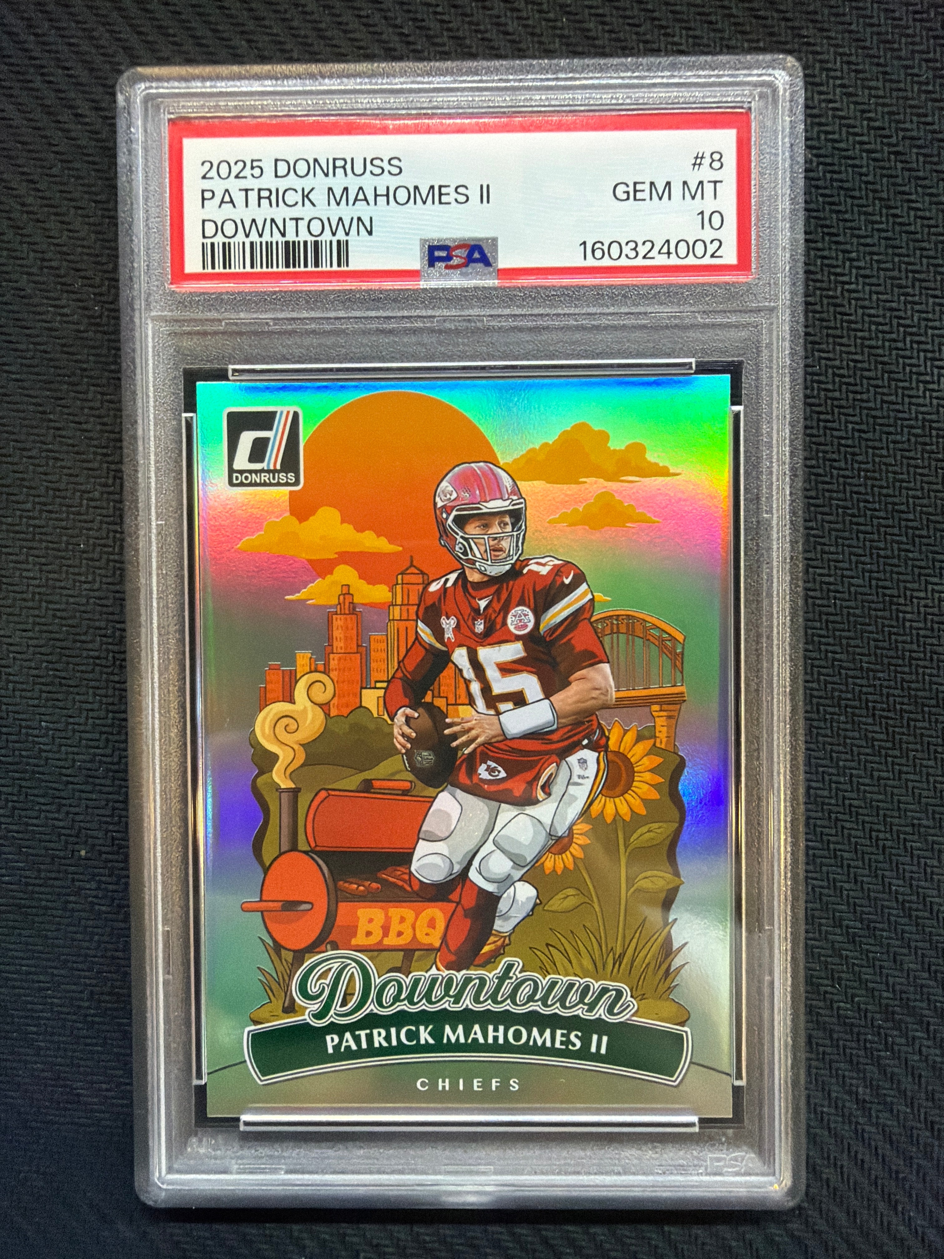 2025 Donruss Patrick Mahomes Downtown PSA 10