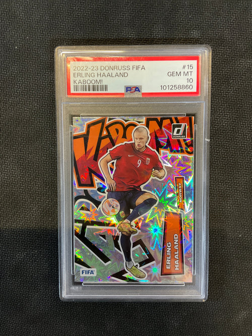 2022-23 Donruss FIFA Erling Haaland Kaboom! #15 PSA 10