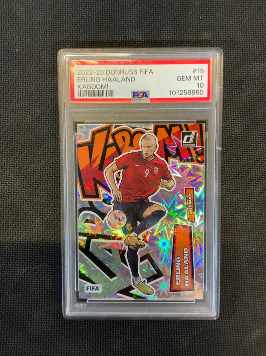 2022-23 Donruss FIFA Erling Haaland Kaboom! #15 PSA 10