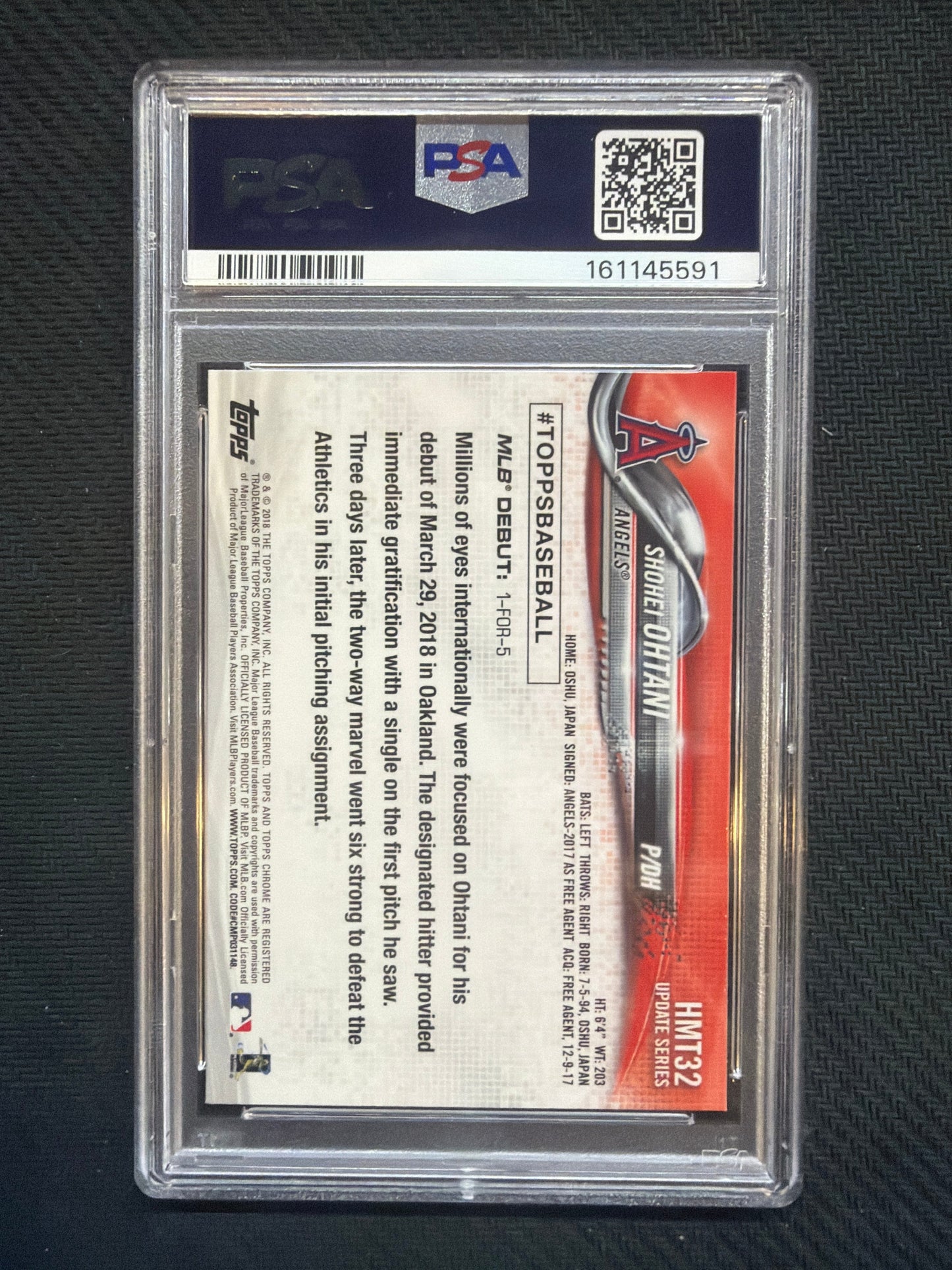 2018 Topps Chrome Update Shohei Ohtani #HMT32  PSA 10 591