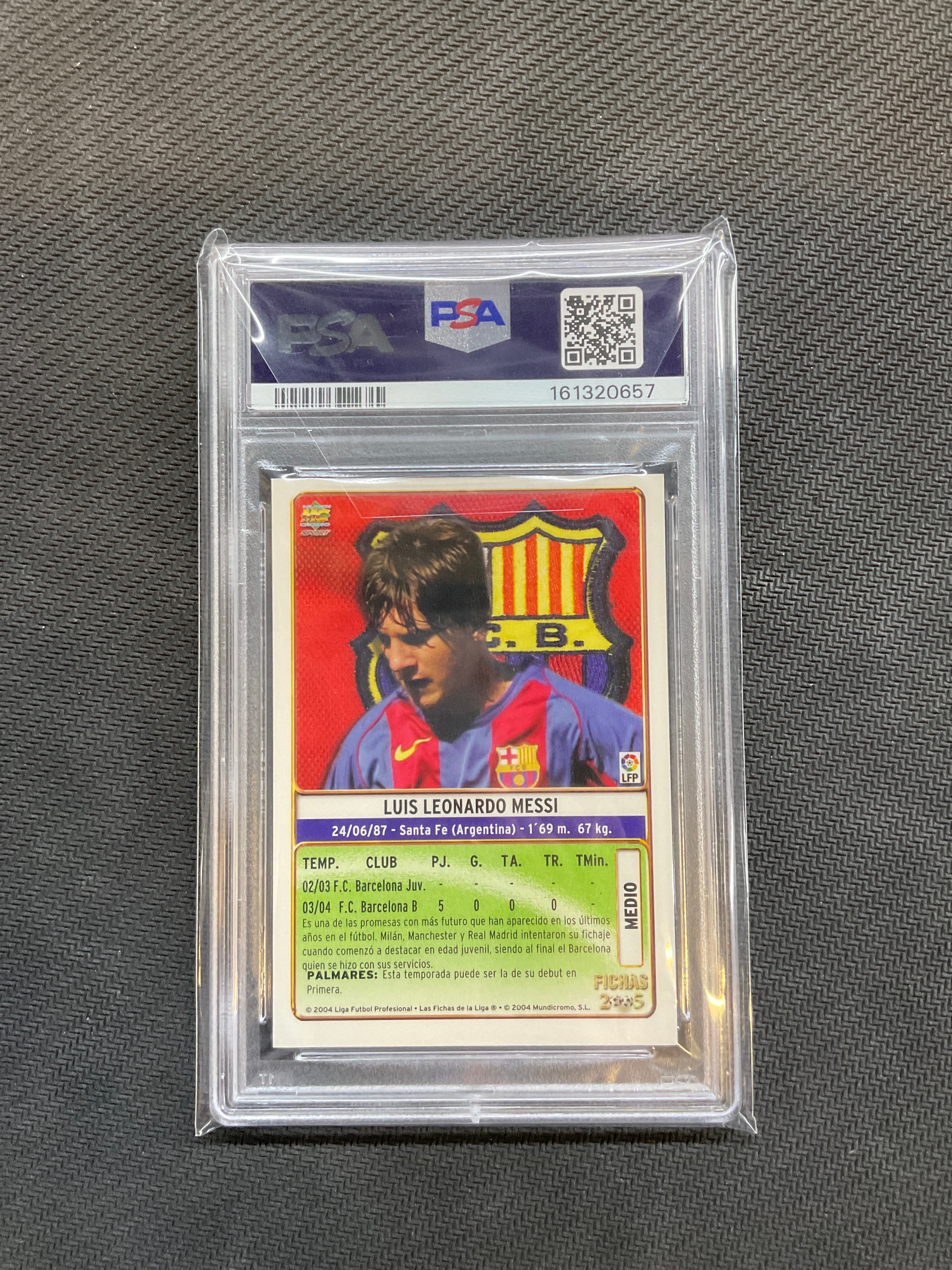 2004 Mundicromo Liga #617 Lionel Messi PSA 7 Rookie 657