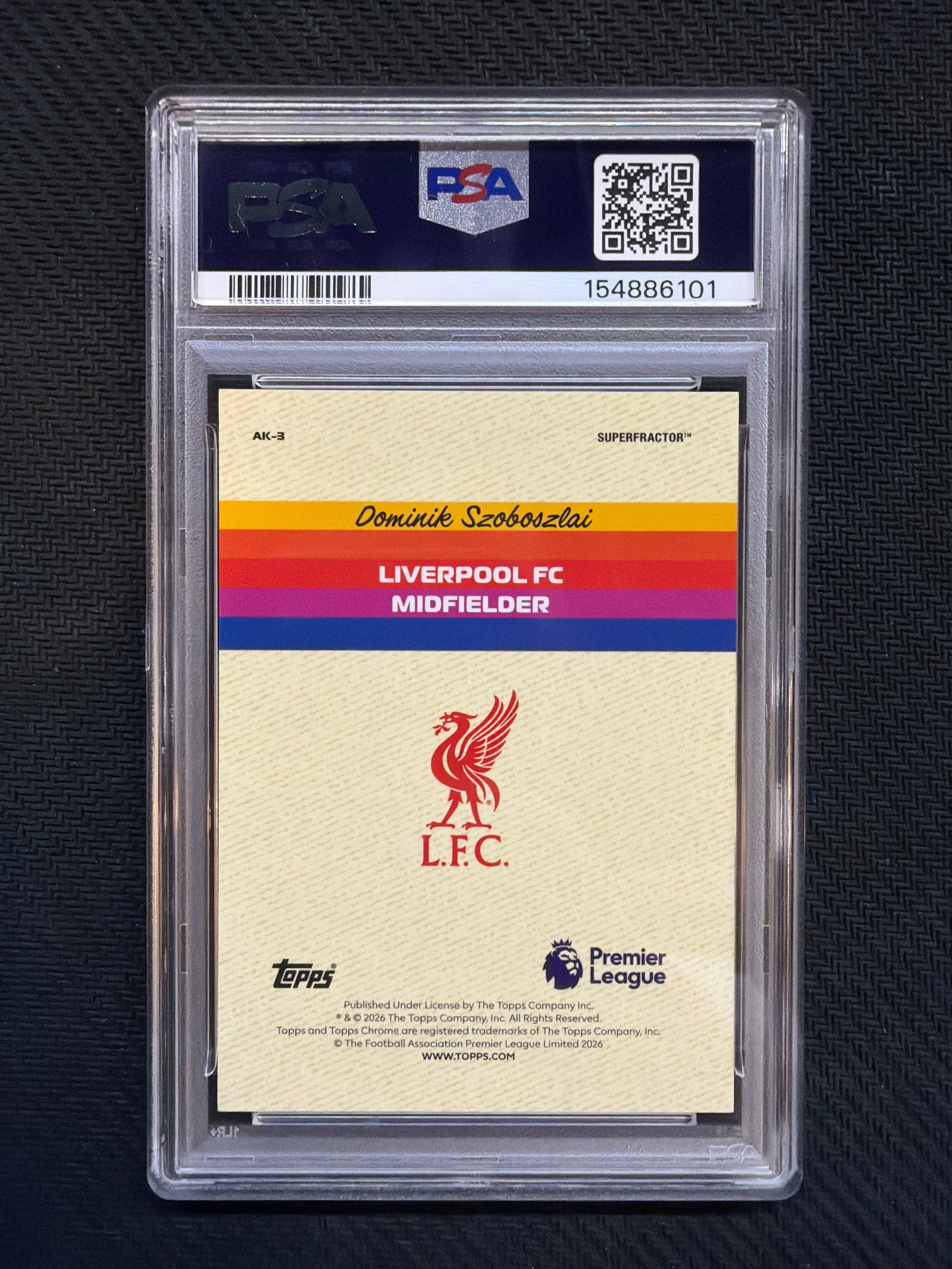 2025-26 Topps Chrome Premier League Dominik Szoboszlai Alive And Kicking Super 1/1 PSA 10