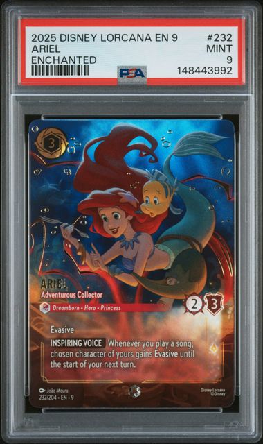 Ariel Adventurous Collector Disney Lorcana Fabled Enchanted #232/204 PSA 9