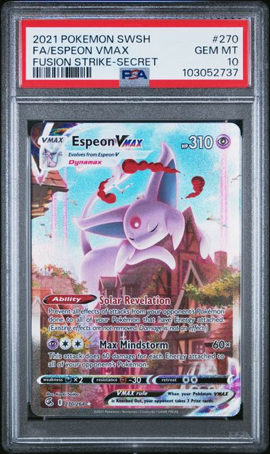 Espeon VMAX 2021 Pokemon Fusion Strike Secret rare #270/264 PSA 10