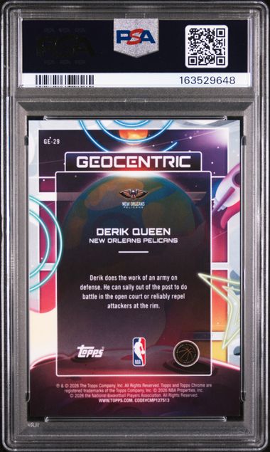 Derik Queen 2025 Topps Cosmic Chrome Geocentric Black Eclipse #'d 09/10 PSA 10