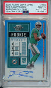2020 Panini Contenders Optic Tua Tagovailoa Rookie Auto Teal /99 PSA 9/10