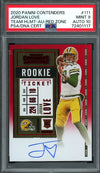 2020 Panini Contenders Jordan Love Rookie Auto Variation FOTL Red PSA 9 Packers