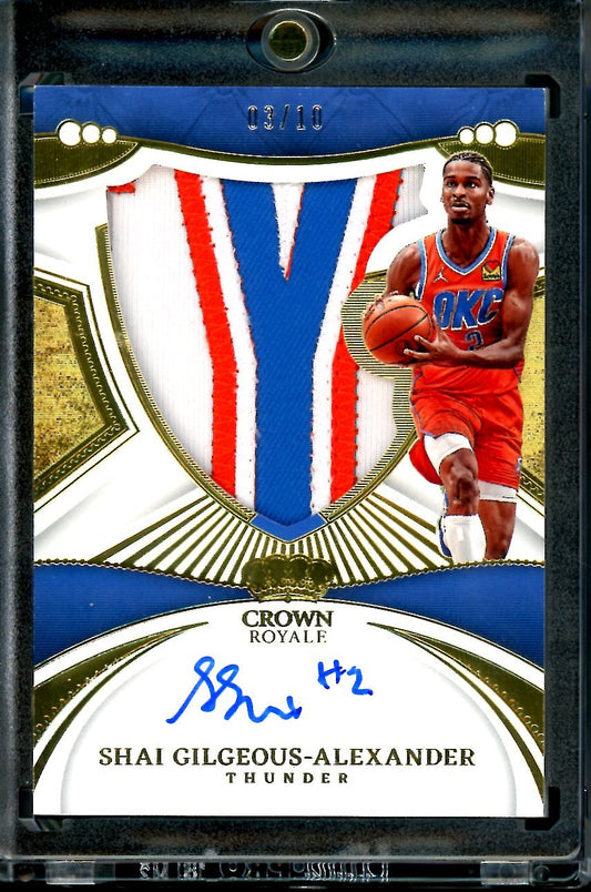 2022/23 Panini Crown Royale Shai Gilgeous-Alexander Silhouettes Patch Auto /10 Thunder